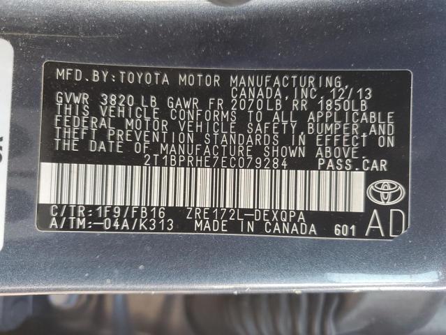 Photo 12 VIN: 2T1BPRHE7EC079284 - TOYOTA COROLLA EC 