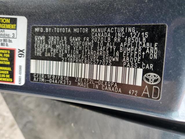 Photo 11 VIN: 2T1BPRHE8GC577075 - TOYOTA COROLLA EC 