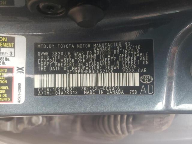 Photo 9 VIN: 2T1BPRHE8GC652406 - TOYOTA COROLLA EC 