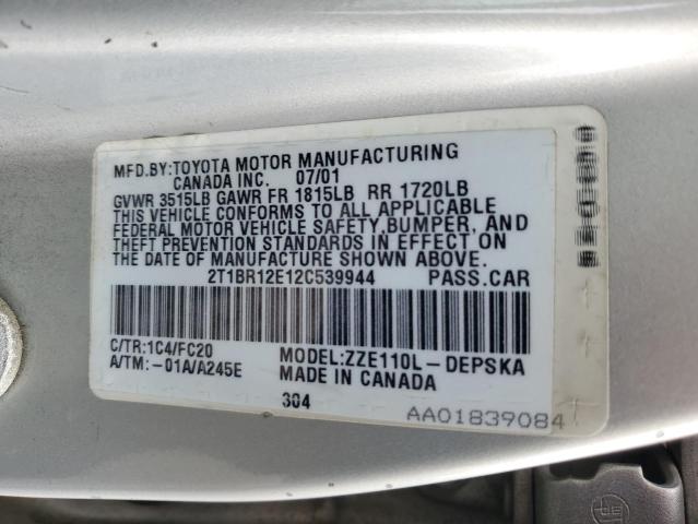 Photo 11 VIN: 2T1BR12E12C539944 - TOYOTA COROLLA 