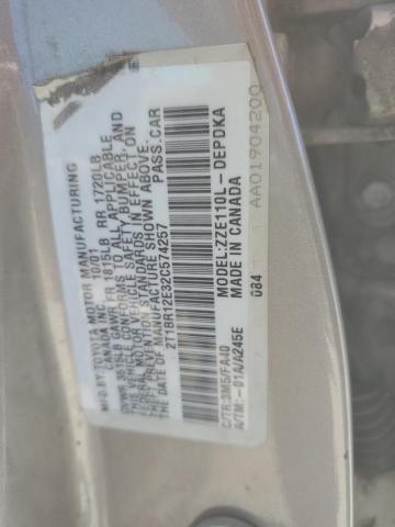 Photo 12 VIN: 2T1BR12E32C574257 - TOYOTA COROLLA 