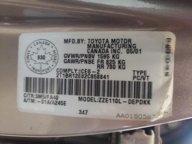 Photo 12 VIN: 2T1BR12E82C858841 - TOYOTA COROLLA 