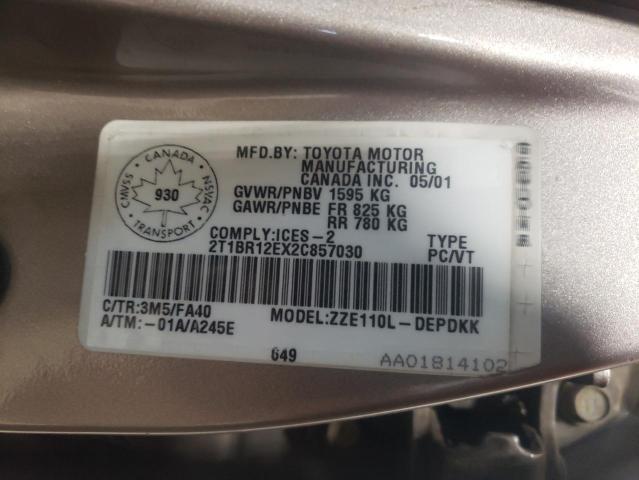 Photo 11 VIN: 2T1BR12EX2C857030 - TOYOTA COROLLA 