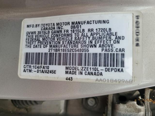 Photo 12 VIN: 2T1BR18E52C548055 - TOYOTA COROLLA 