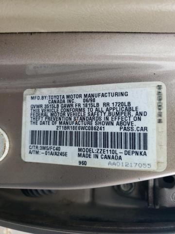 Photo 12 VIN: 2T1BR18E6WC086241 - TOYOTA COROLLA VE 