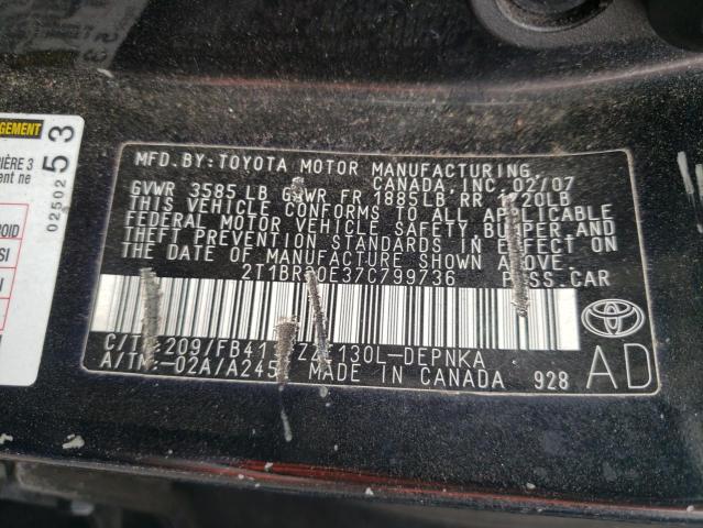 Photo 11 VIN: 2T1BR30E37C799736 - TOYOTA COROLLA 