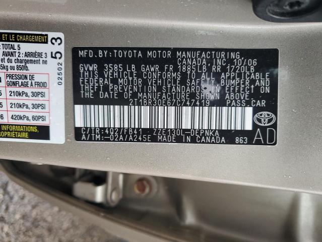 Photo 11 VIN: 2T1BR30E67C747419 - TOYOTA COROLLA CE 