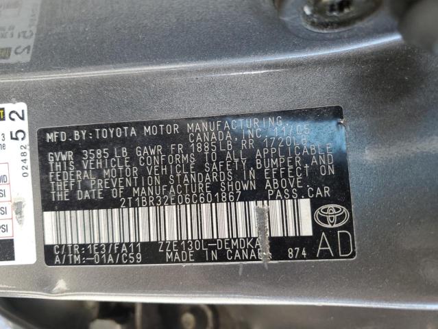 Photo 11 VIN: 2T1BR32E06C601867 - TOYOTA COROLLA CE 