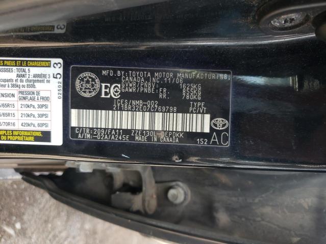 Photo 11 VIN: 2T1BR32E07C769798 - TOYOTA COROLLA CE 