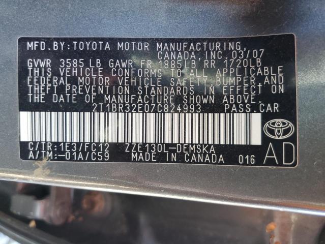 Photo 11 VIN: 2T1BR32E07C824993 - TOYOTA COROLLA CE 