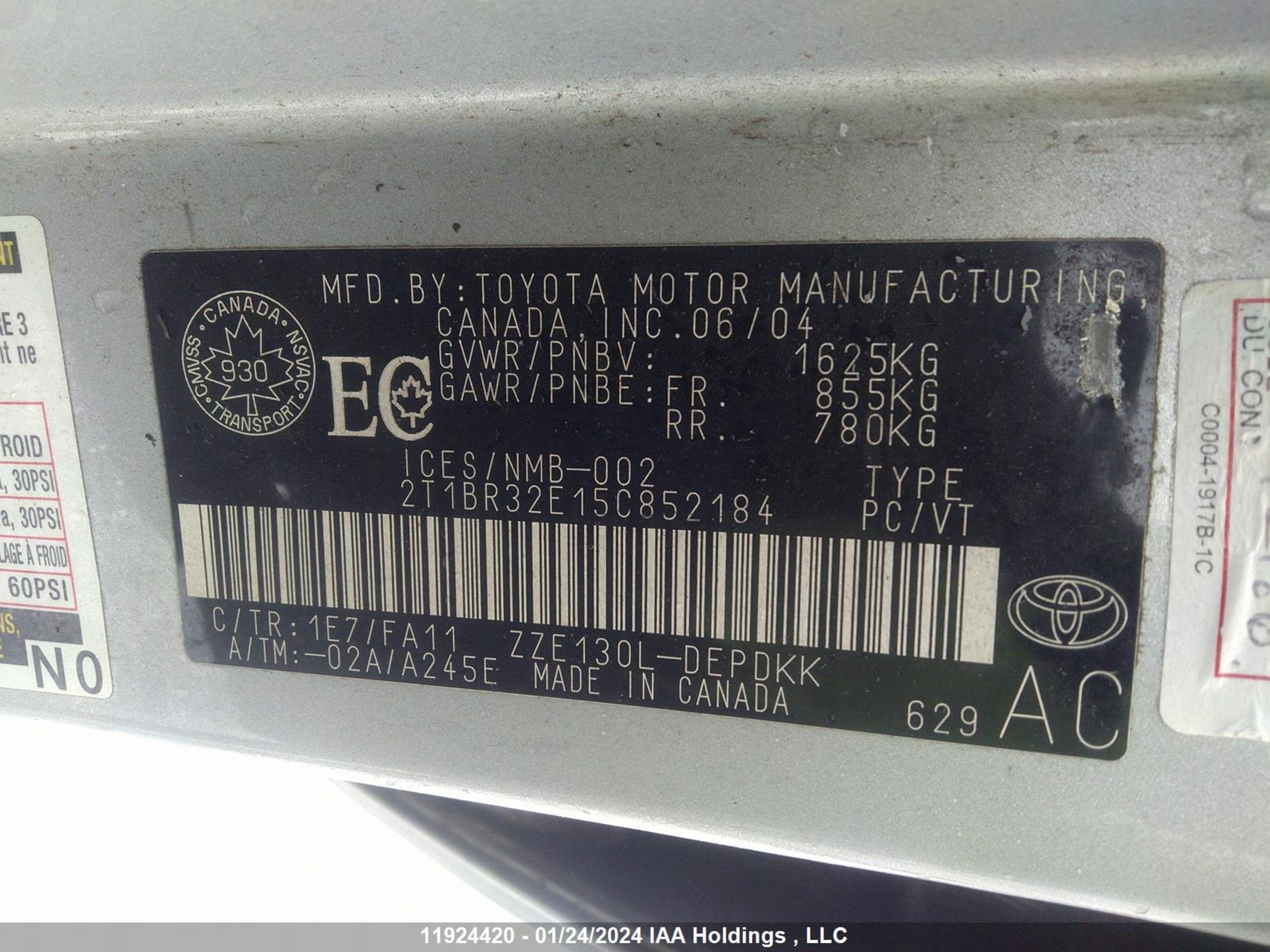 Photo 8 VIN: 2T1BR32E15C852184 - TOYOTA COROLLA 