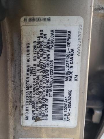 Photo 11 VIN: 2T1BR32E24C227405 - TOYOTA COROLLA CE 