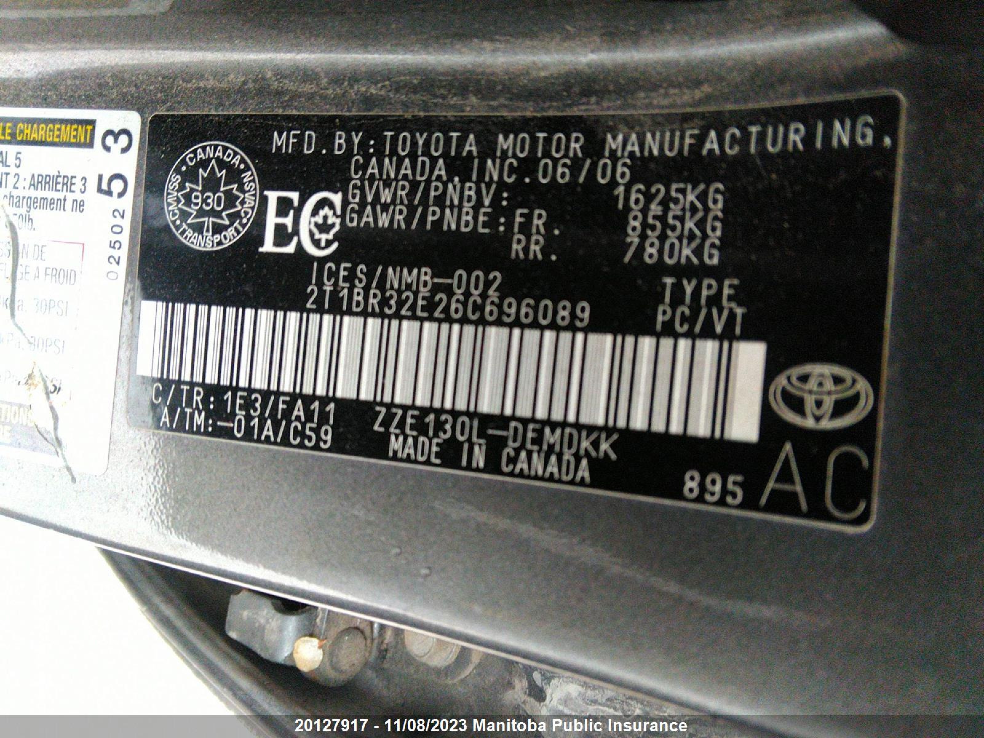 Photo 8 VIN: 2T1BR32E26C696089 - TOYOTA COROLLA 