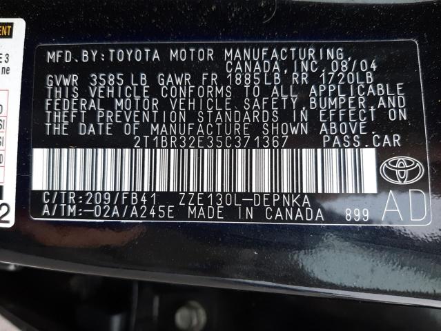 Photo 11 VIN: 2T1BR32E35C371367 - TOYOTA COROLLA CE 