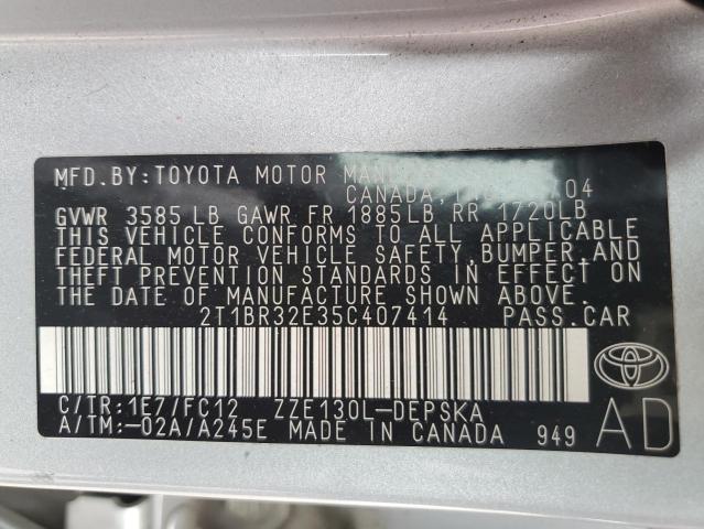 Photo 11 VIN: 2T1BR32E35C407414 - TOYOTA COROLLA CE 