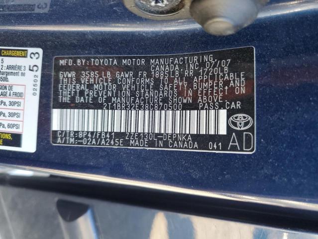 Photo 11 VIN: 2T1BR32E38C870500 - TOYOTA COROLLA 