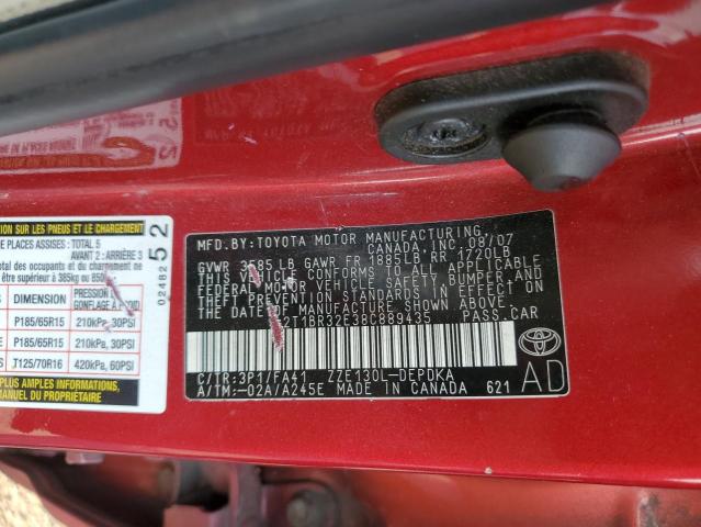 Photo 11 VIN: 2T1BR32E38C889435 - TOYOTA COROLLA CE 