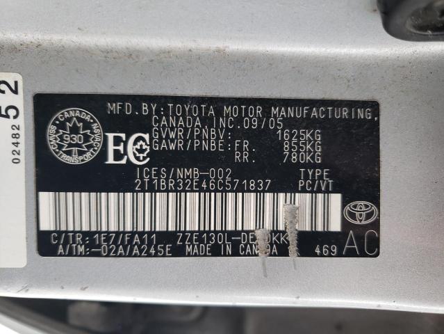 Photo 11 VIN: 2T1BR32E46C571837 - TOYOTA COROLLA 