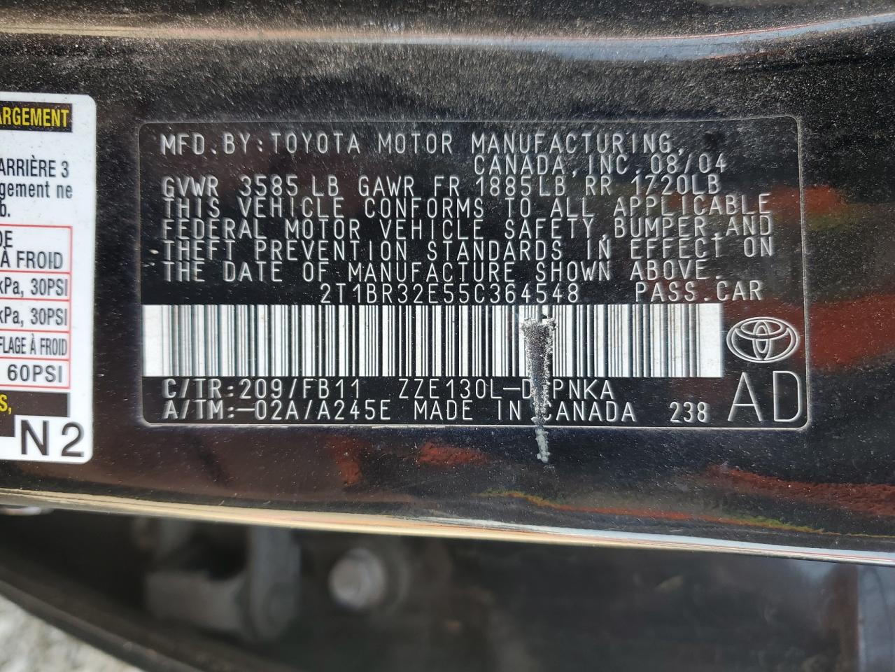 Photo 11 VIN: 2T1BR32E55C364548 - TOYOTA COROLLA 