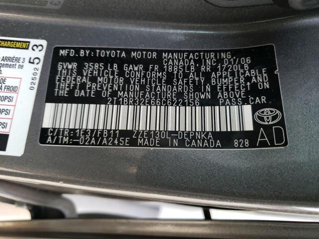 Photo 12 VIN: 2T1BR32E66C622156 - TOYOTA COROLLA 