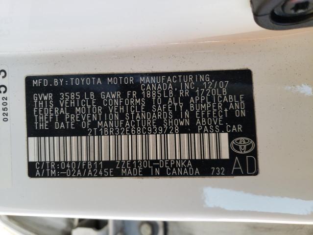 Photo 11 VIN: 2T1BR32E68C939728 - TOYOTA COROLLA 