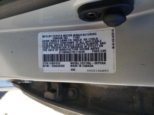 Photo 11 VIN: 2T1BR32E73C114239 - TOYOTA COROLLA CE 