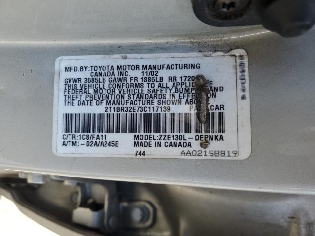 Photo 11 VIN: 2T1BR32E73C117139 - TOYOTA COROLLA CE 