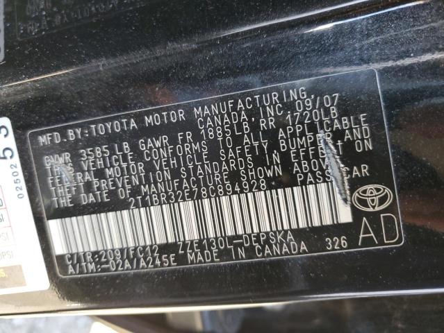 Photo 11 VIN: 2T1BR32E78C894928 - TOYOTA COROLLA 