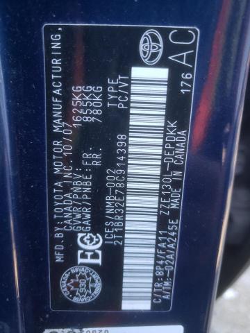 Photo 12 VIN: 2T1BR32E78C914398 - TOYOTA COROLLA 