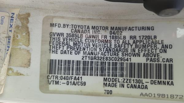 Photo 2 VIN: 2T1BR32E83C029541 - TOYOTA COROLLA 