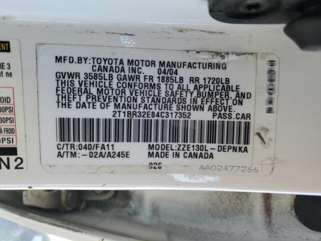 Photo 11 VIN: 2T1BR32E84C317352 - TOYOTA COROLLA CE 