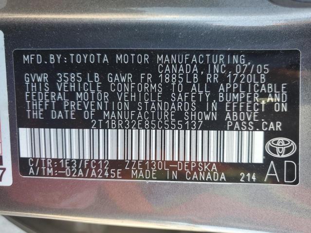 Photo 12 VIN: 2T1BR32E85C555137 - TOYOTA COROLLA CE 