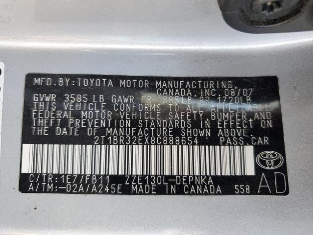 Photo 11 VIN: 2T1BR32EX8C888654 - TOYOTA COROLLA 