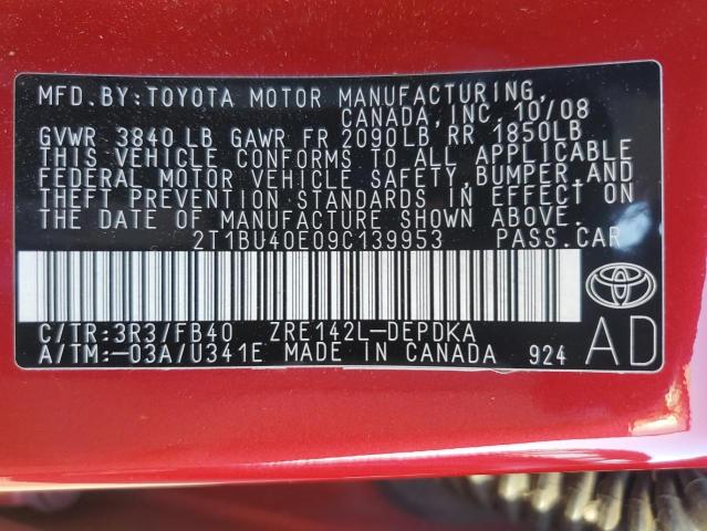 Photo 11 VIN: 2T1BU40E09C139953 - TOYOTA COROLLA BA 