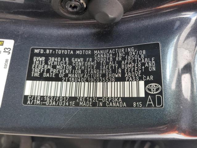 Photo 11 VIN: 2T1BU40E19C035536 - TOYOTA COROLLA 