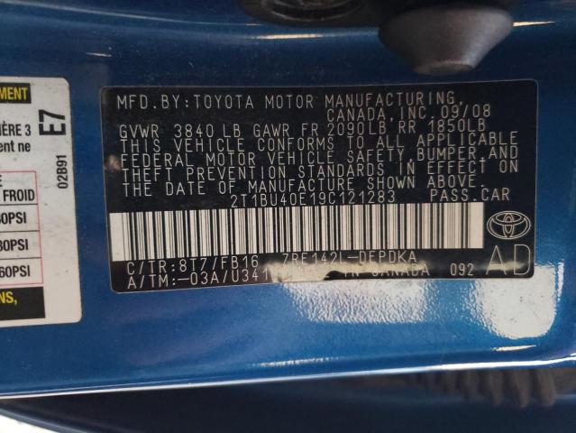 Photo 11 VIN: 2T1BU40E19C121283 - TOYOTA COROLLA LE 