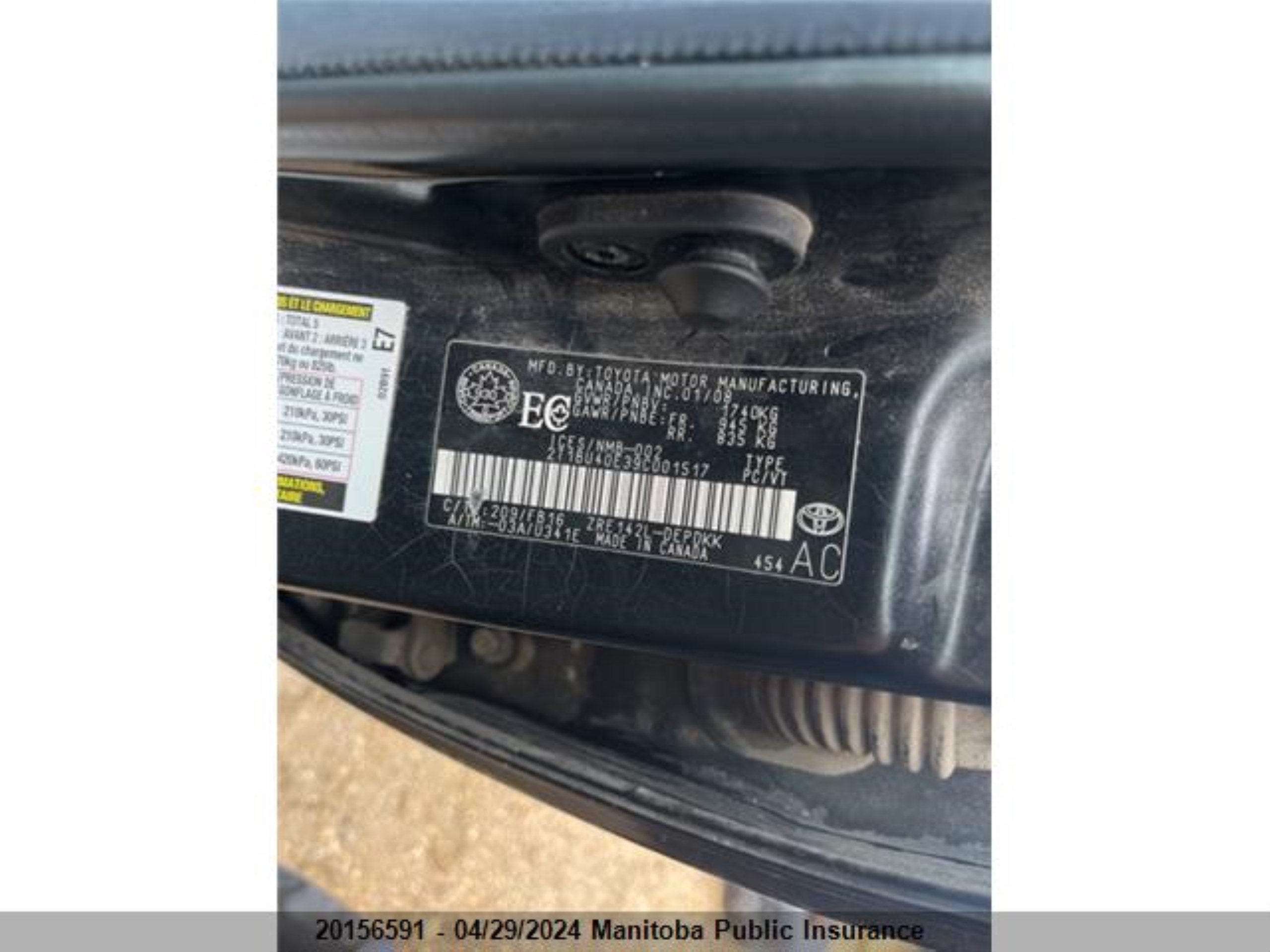 Photo 8 VIN: 2T1BU40E39C001517 - TOYOTA COROLLA 