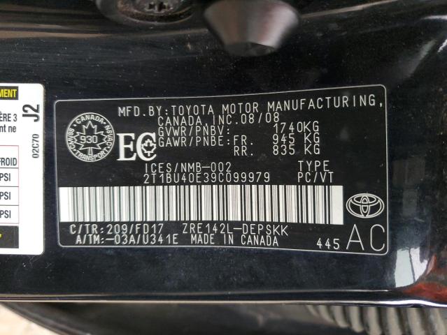 Photo 11 VIN: 2T1BU40E39C099979 - TOYOTA COROLLA BA 