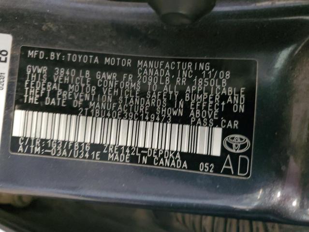 Photo 11 VIN: 2T1BU40E39C149473 - TOYOTA COROLLA 