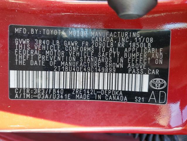 Photo 11 VIN: 2T1BU40E49C149899 - TOYOTA COROLLA BA 