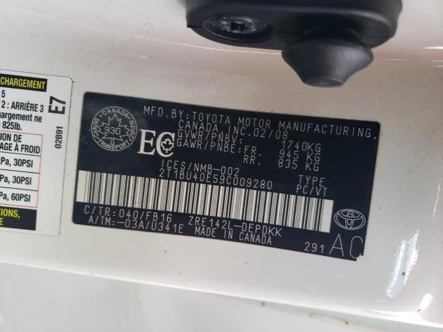 Photo 11 VIN: 2T1BU40E59C009280 - TOYOTA COROLLA BA 