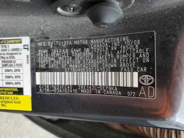 Photo 11 VIN: 2T1BU40E59C141035 - TOYOTA COROLLA 