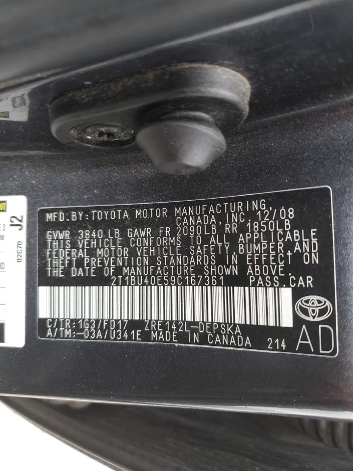 Photo 11 VIN: 2T1BU40E59C167361 - TOYOTA COROLLA 