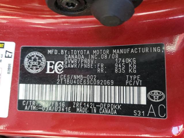 Photo 11 VIN: 2T1BU40E69C092069 - TOYOTA COROLLA BA 