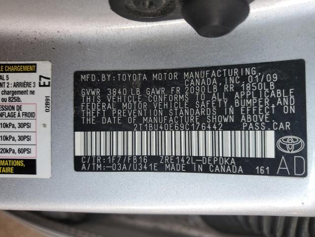 Photo 12 VIN: 2T1BU40E69C176442 - TOYOTA COROLLA BA 