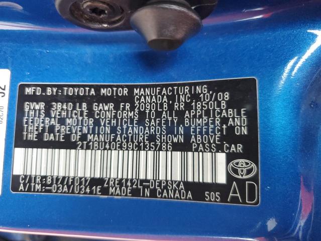 Photo 12 VIN: 2T1BU40E99C135786 - TOYOTA COROLLA BA 