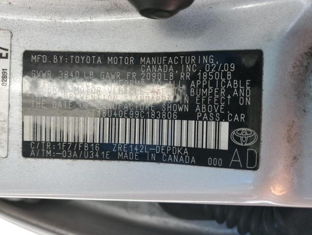 Photo 11 VIN: 2T1BU40E99C183806 - TOYOTA COROLLA 