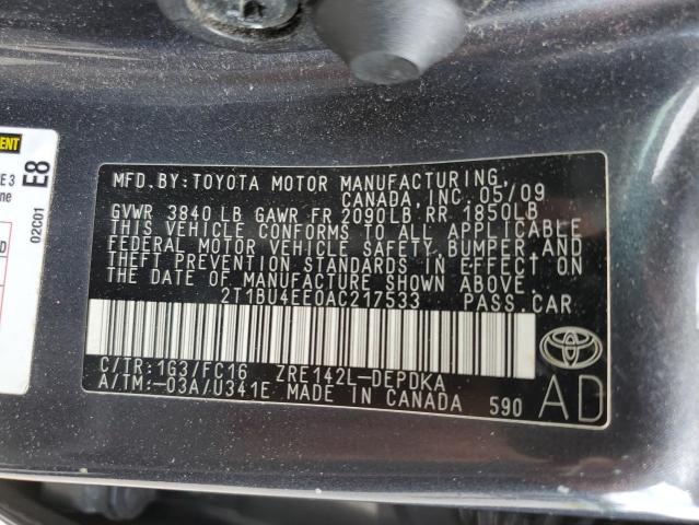 Photo 12 VIN: 2T1BU4EE0AC217533 - TOYOTA COROLLA BA 