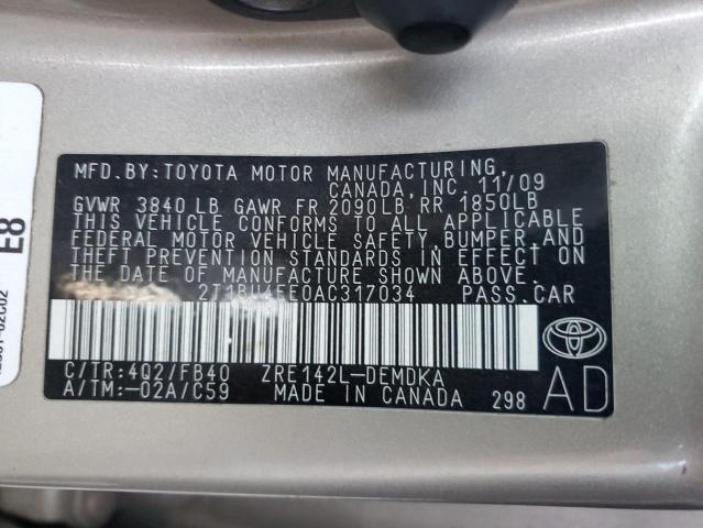 Photo 11 VIN: 2T1BU4EE0AC317034 - TOYOTA COROLLA 