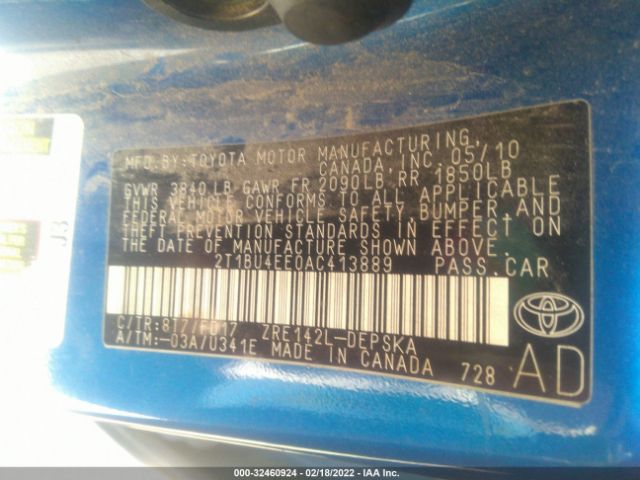 Photo 8 VIN: 2T1BU4EE0AC413889 - TOYOTA COROLLA 